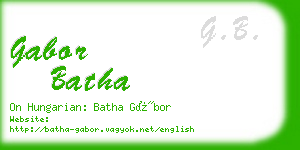 gabor batha business card